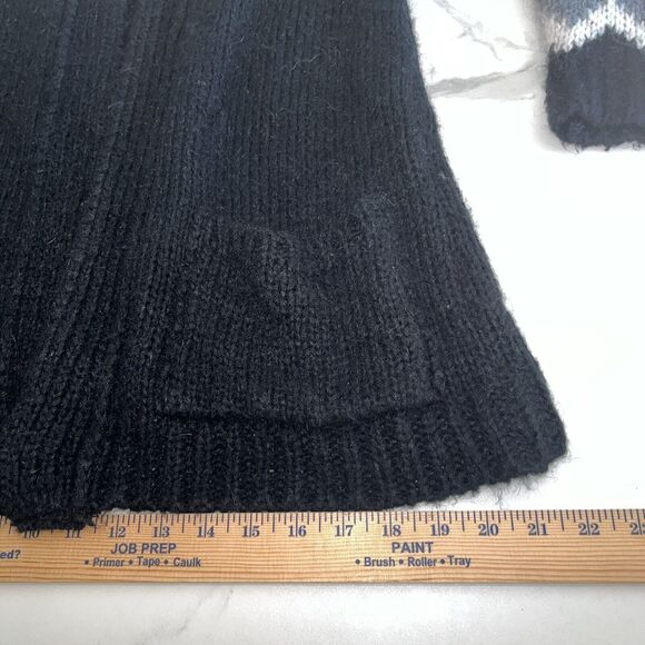 Lara Knit Cardigan Sweater Sz M Black Open Front Knit Mohair Blend Made in Italy - Picture 11 of 16
